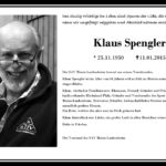 Nachruf Klaus Spengler